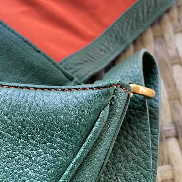 Cole Haan Deep Teal Leather Flap Shoulder Bag. - Picture 13 of 13